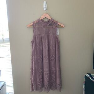 NWT Women’s Miss Chievous Pink Lace Sleeveless Mini Dress Size Medium